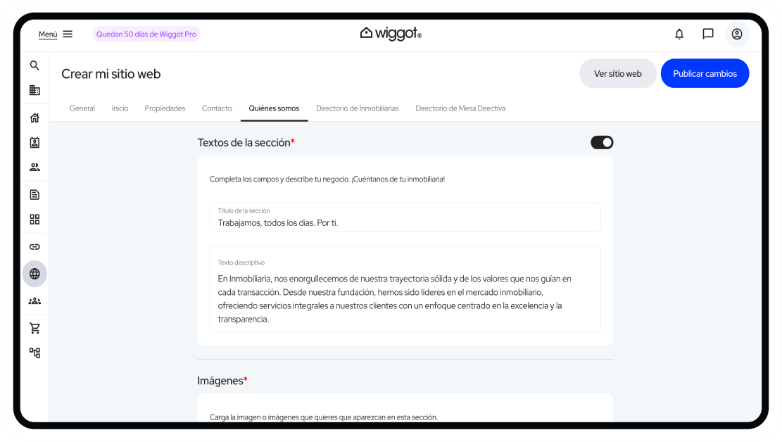 Personaliza los textos